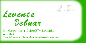 levente debnar business card